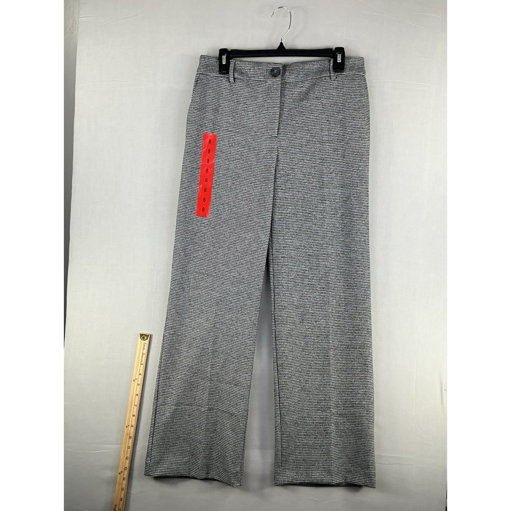 HILARY RADLEY Black Off White Combo Houndstooth Dress Pants Sz 8 NWT Womens